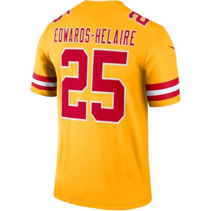 KC.Chiefs #25 Clyde Edwards-Helaire Player Gold Inverted Legend Stitched Football Jerseys