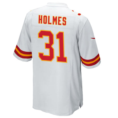 KC.Chiefs #31 Priest Holmes Player White Home Game Football Jerseys