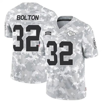 KC.Chiefs #32 Nick Bolton Player Arctic Camo Salute to Service Limited Football Jerseys