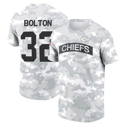 KC.Chiefs #32 Nick Bolton Player Salute to Service Hoodies & T-Shirts Football Jerseys