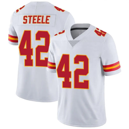 KC.Chiefs #42 Carson Steele Player White Vapor Limited Stitched Football Jerseys