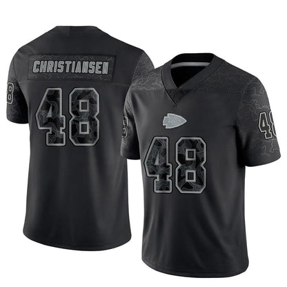 KC.Chiefs #48 Cole Christiansen Player Black RFLCTV Limited Football Jerseys