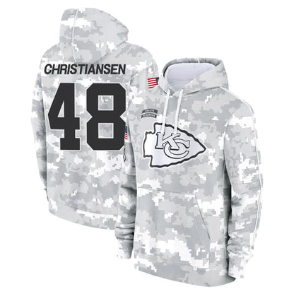 KC.Chiefs #48 Cole Christiansen Player Salute to Service Hoodies Football Jerseys