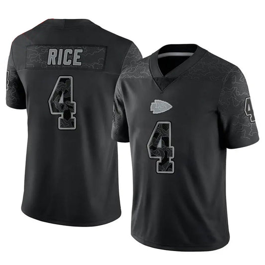 KC.Chiefs #4 Rashee Rice Player Black RFLCTV Limited Football Jerseys