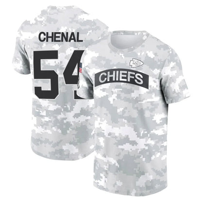 KC.Chiefs #54 Leo Chenal Player Salute to Service Hoodies & T-Shirts Football Jerseys