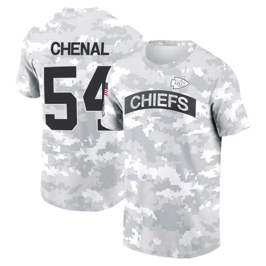 KC.Chiefs #54 Leo Chenal Player Salute to Service Hoodies & T-Shirts Football Jerseys