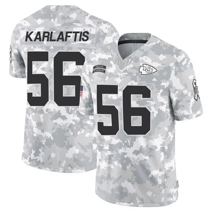 KC.Chiefs #56 George Karlaftis Player Arctic Camo Salute to Service Limited Football Jerseys