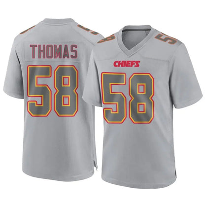 KC.Chiefs #58 Derrick Thomas Player Gray Fashion Game Football Jerseys