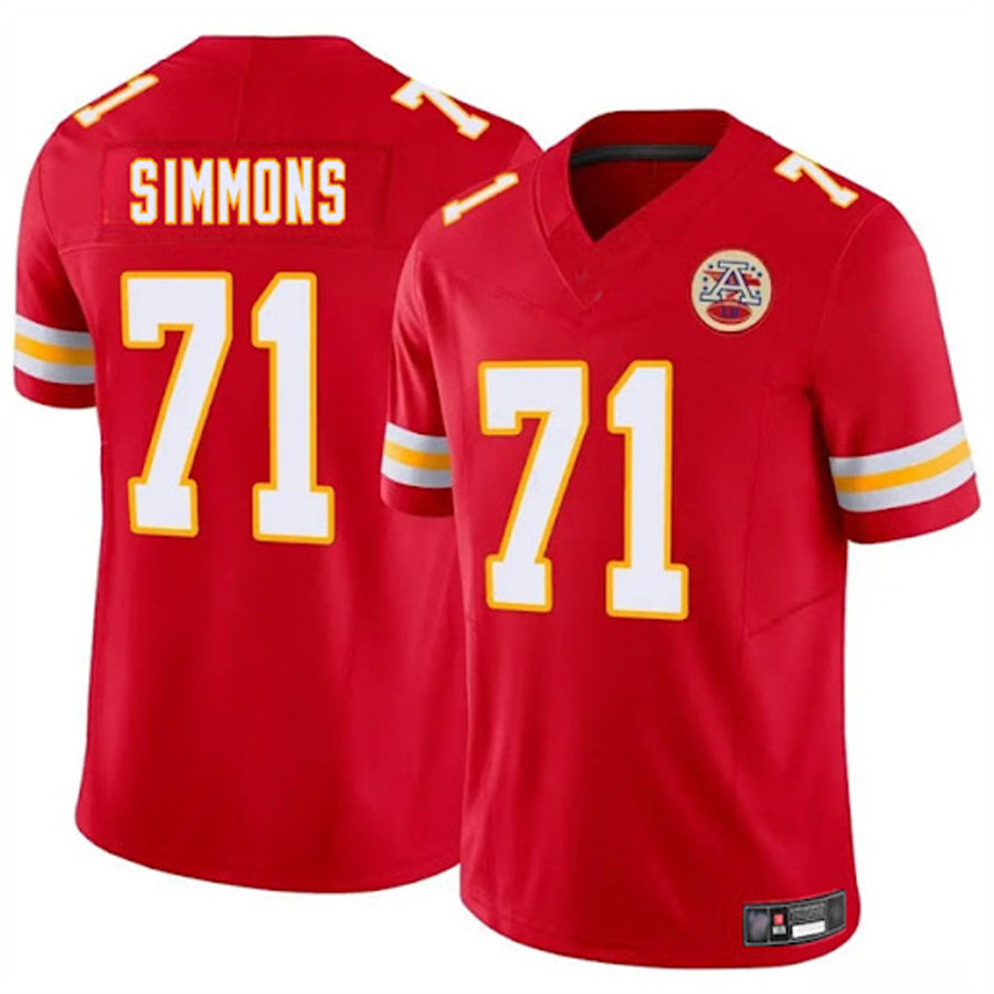KC.Chiefs #71 Josh Simmons Player Red Vapor F.U.S.E. Limited Stitched Football Jerseys