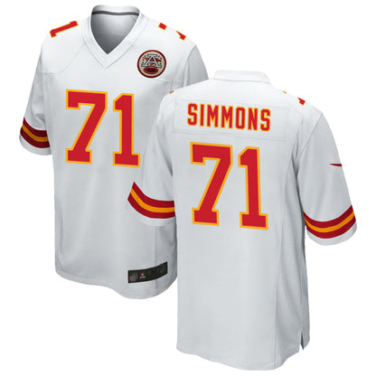 KC.Chiefs #71 Josh Simmons Player White Home Game Football Jerseys