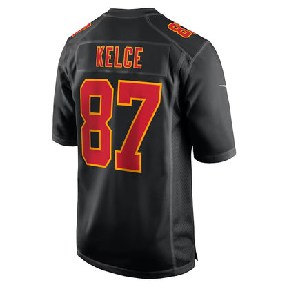 KC.Chiefs #87 Travis Kelce Player Carbon Black Fashion Game Football Jerseys