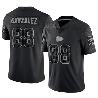 KC.Chiefs #88 Tony Gonzalez Player Black RFLCTV Limited Football Jerseys