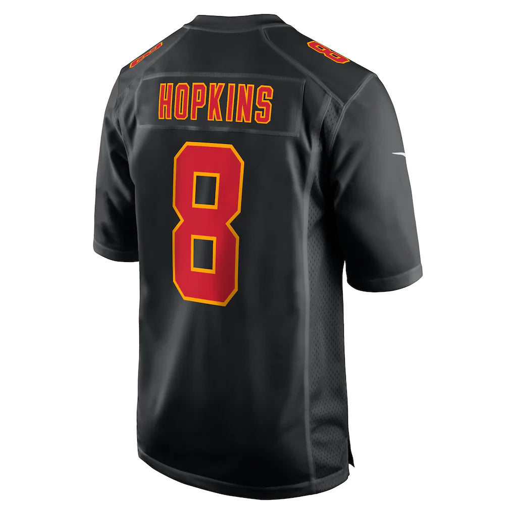 KC.Chiefs #8 DeAndre Hopkins Player Carbon Black Fashion Game Football Jerseys