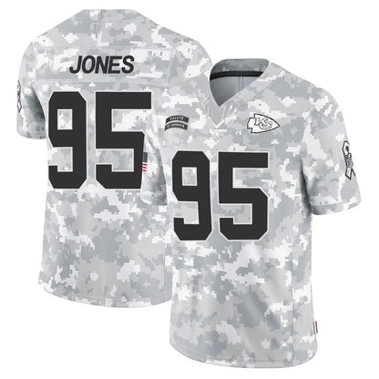 KC.Chiefs #95 Chris Jones Player Arctic Camo Salute to Service Limited Football Jerseys