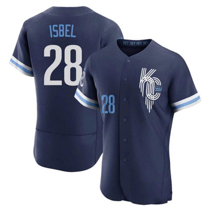 KC.Royals #28 Kyle Isbel Player Royal Home Limited Elite Baseball Jerseys