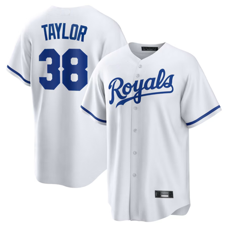 KC.Royals #38 Josh Taylor Player White Home Replica Baseball Jerseys