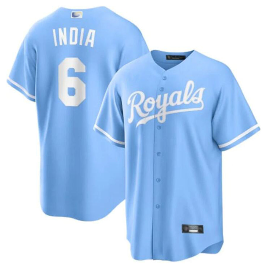 KC.Royals #6 Jonathan India Player Light Blue Home Replica Baseball Jerseys