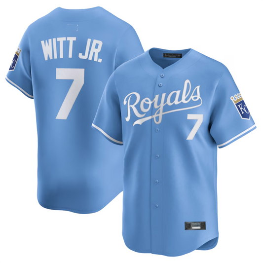 KC.Royals #7 Bobby Witt Jr. Player Light Blue Limited Baseball Jerseys