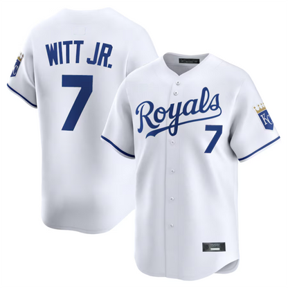 KC.Royals #7 Bobby Witt Jr. Player White Limited Game Baseball Jerseys