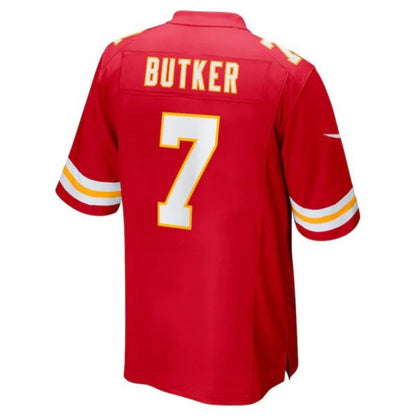 KC.Chiefs #7 Harrison Butker Player Red Home Game Football Jerseys
