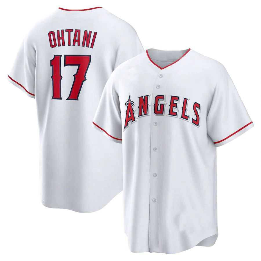 LA.Angels #17 Shohei Ohtani Player White Home Replica Baseball Jerseys