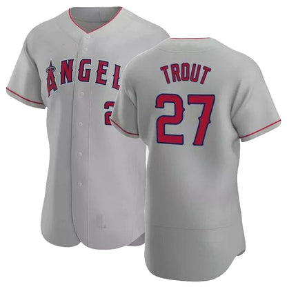 LA.Angels #27 Mike Trout Player Gray Road Elite Baseball Jerseys