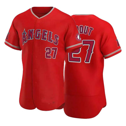 LA.Angels #27 Mike Trout Player Red Elite Baseball Jerseys