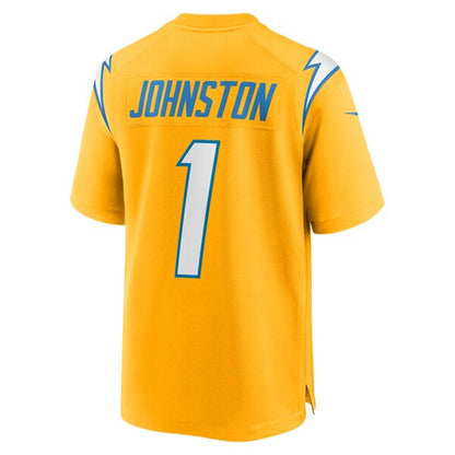 LA.Chargers #1 Quentin Johnston Player Gold Home Game Football Jerseys