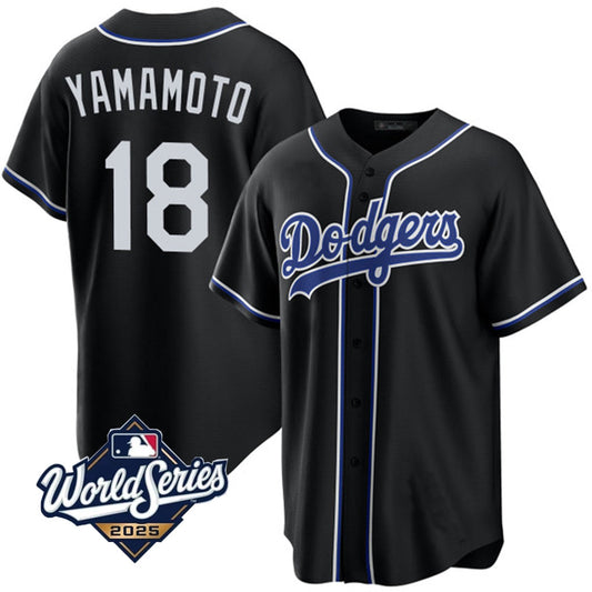 LA.Dodgers #18 Yoshinobu Yamamoto Player 2025 World Series Baseball Jerseys All Stitched