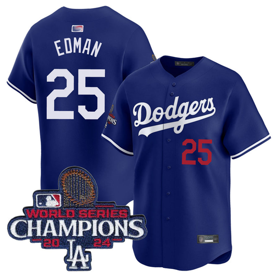 LA.Dodgers #25 Tommy Edman Player Royal Limited World Series Champions Baseball Jerseys