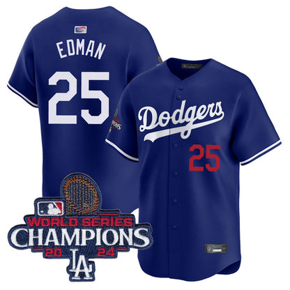 LA.Dodgers #25 Tommy Edman Player Royal Limited World Series Champions Baseball Jerseys