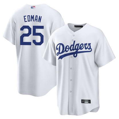 LA.Dodgers #25 Tommy Edman Player White Home Replica Baseball Jerseys