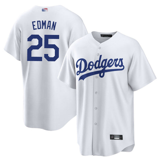LA.Dodgers #25 Tommy Edman Player White Home Replica Baseball Jerseys