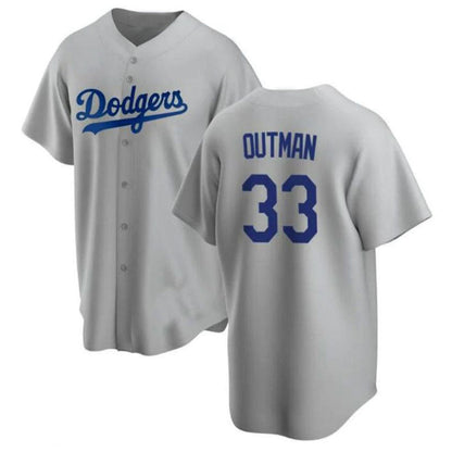 LA.Dodgers #33 James Outman Player Gray Replica Baseball Jerseys