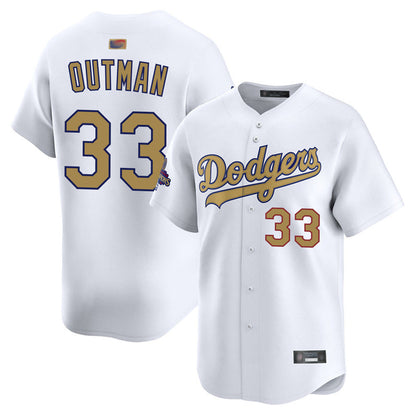 LA.Dodgers #33 James Outman Player Home Gold Collection Limited Baseball Jerseys