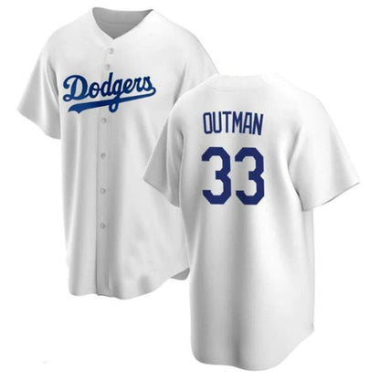 LA.Dodgers #33 James Outman Player White Home Replica Baseball Jerseys