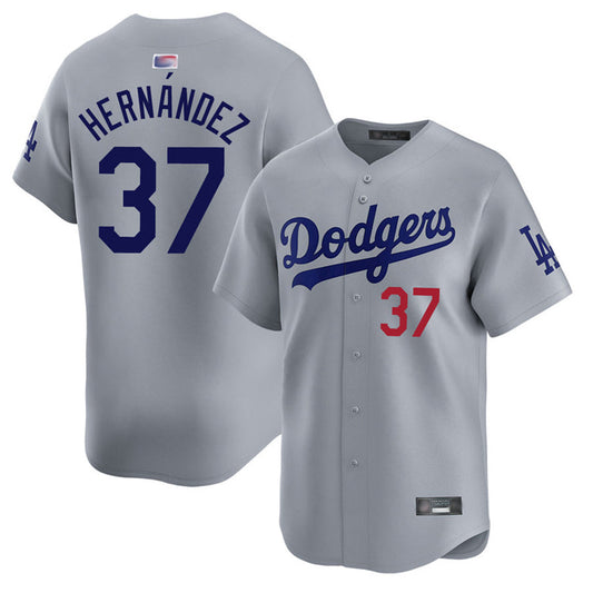 LA.Dodgers #37 Teoscar Hernandez Player Gray Road Home Limited Baseball Jerseys
