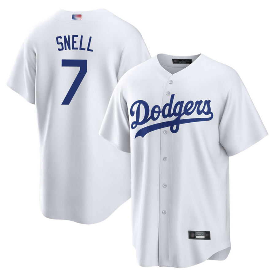 LA.Dodgers #7 Blake Snell Player White Home Replica Baseball Jerseys