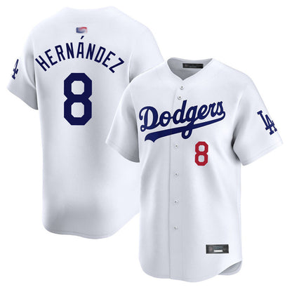 LA.Dodgers #8 Enrique Hernandez Player White Home Limited Baseball Jerseys