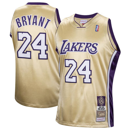 LA.Lakers #24 Kobe Bryant Player Mitchell & Ness Gold Hall of Fame Class Classics Basketball Jerseys