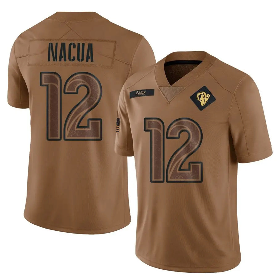 LA.Rams #12 Puka Nacua Player Limited Brown Salute To Service Football Jerseys