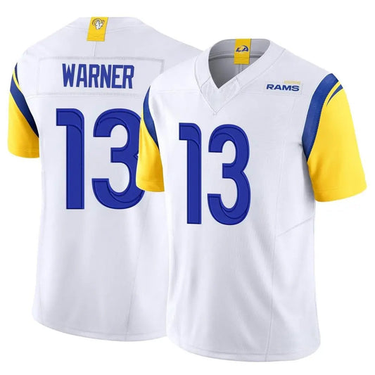 LA.Rams #13 Kurt Warner Player Vapor F.U.S.E. Limited White Football Jerseys