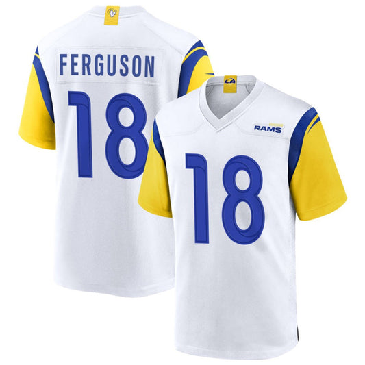 LA.Rams #18 Terrance Ferguson Player White Home Game Football Jerseys