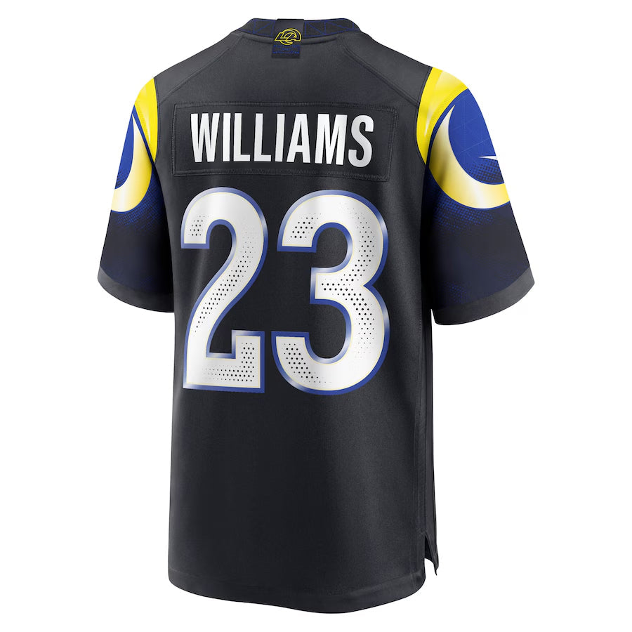 LA.Rams #23 Kyren Williams Player Midnight Blue Rivalries Collection Game Football Jerseys