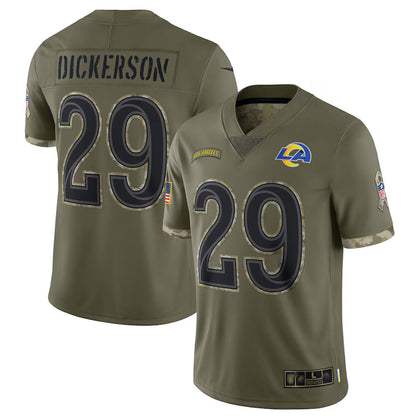 LA.Rams #29 Eric Dickerson Player Salute To Service Olive Football Jerseys