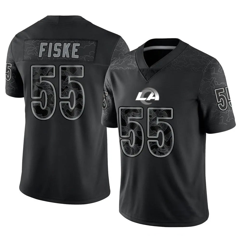 LA.Rams #55 Braden Fiske Player Black RFLCTV Limited Football Jerseys