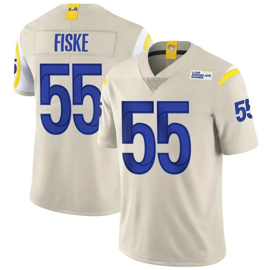 LA.Rams #55 Braden Fiske Player Bone Vapor Limited Football Jerseys