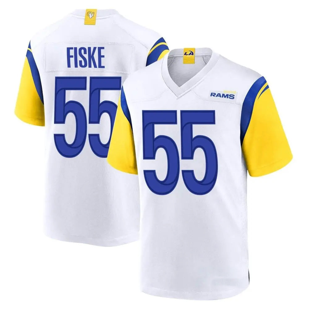 LA.Rams #55 Braden Fiske Player White Home Game Football Jerseys