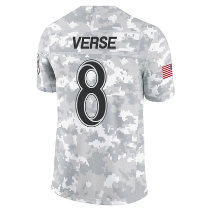 LA.Rams #8 Jared Verse Player Arctic Camo Salute to Service Limited Football Jerseys