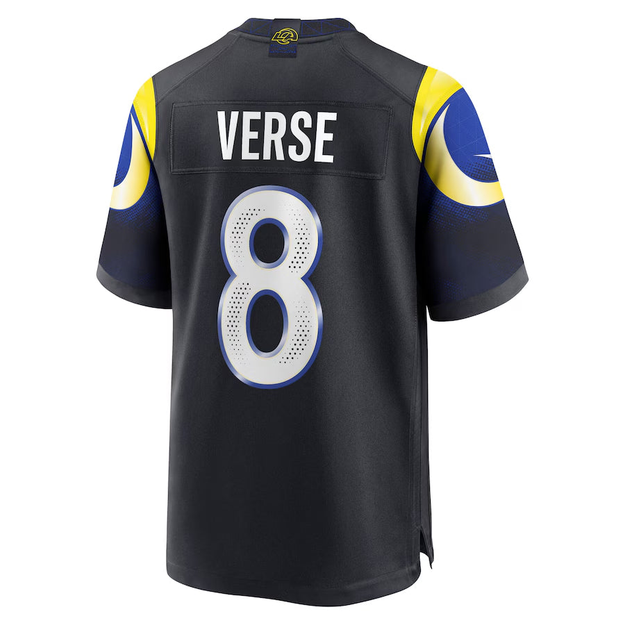 LA.Rams #8 Jared Verse Player Midnight Blue Rivalries Collection Game Football Jerseys
